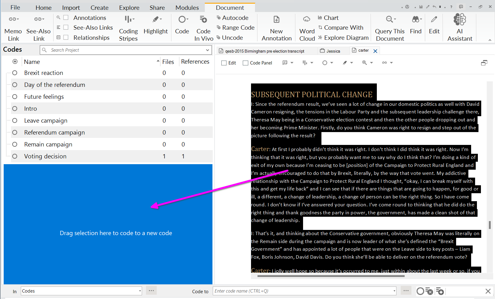 Create New Code Creating new codes – SGSSS NVivo Guidance
